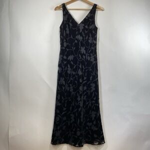 Jones New York Womens Burnout Dress Size 6 Whimsigoth Velvet Dark Romantic Black